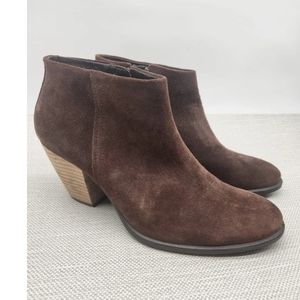 Ecco Shape 55 Hydromax Brown Suede Ankle Boot Women Size 39 Leather